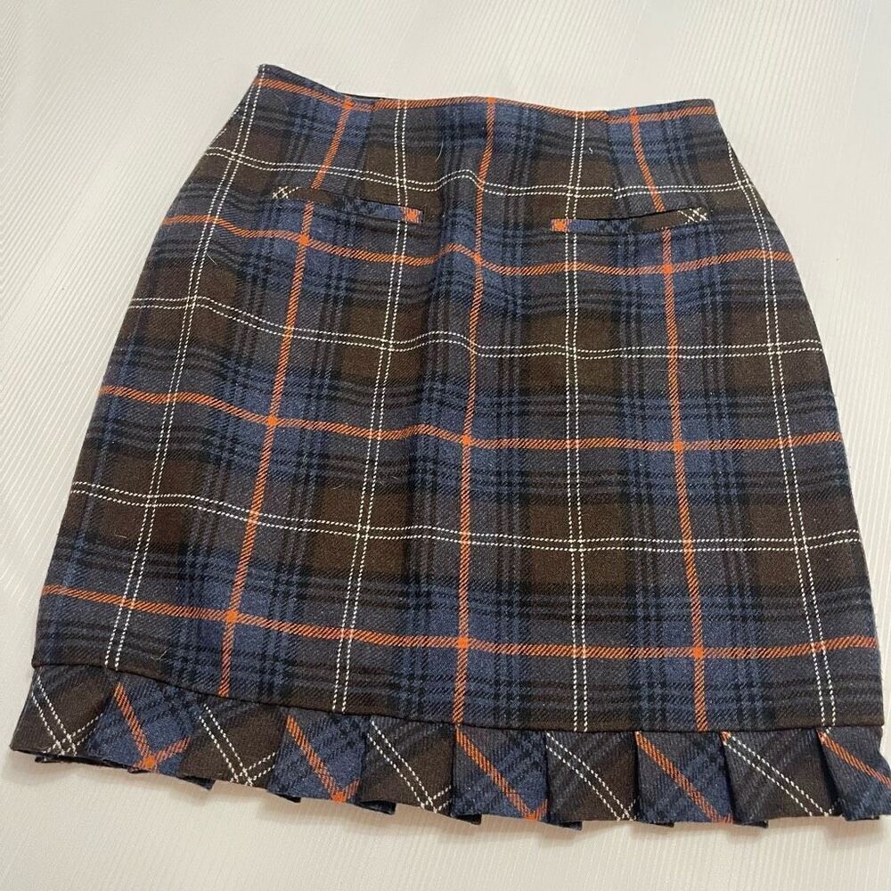 CAbi 742 Womens Chilly Chantilly Plaid Mini Skirt Size 6 Multicolor Fully Lined